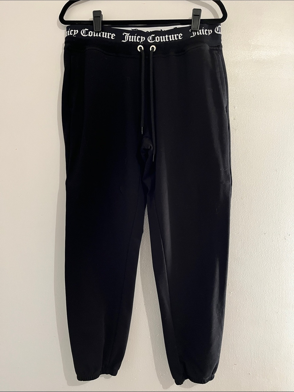 Juicy Couture women’s XL Black Sweatpants with Logo Waistband pockets pull on
